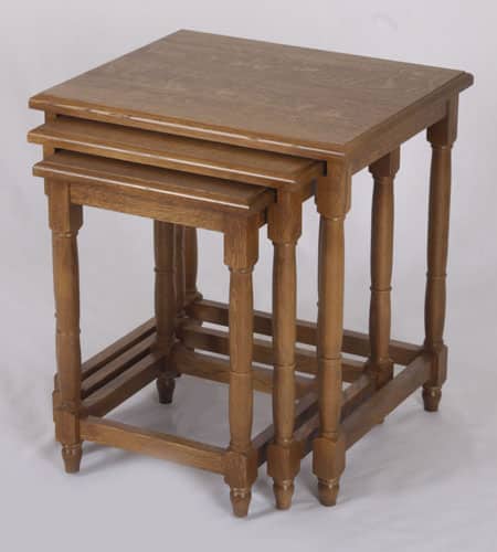 Three nesting tables – oak